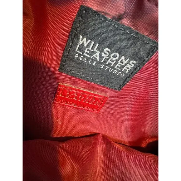 Vintage Y2K Wilsons Leather Pelle Studio Red Italian Leather Tote Shoulder Bag